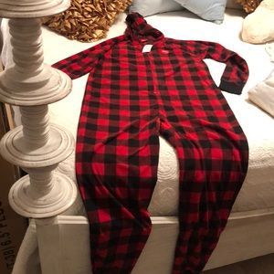 New with Tags.  Macy’s PJ’s Women Buffalo Check Large
